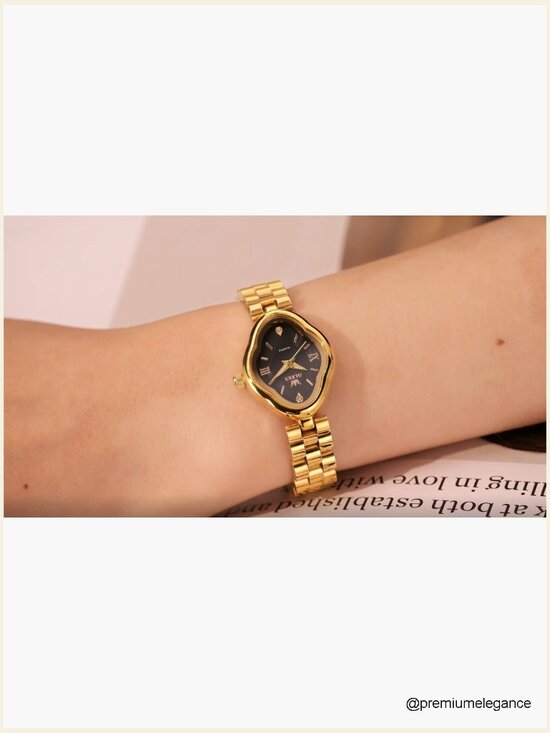Elegant Dress Gold Stainless Steel Watch Waterproof Easy Read Small Wrist main image 7